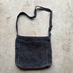 Black denim crossbody bag